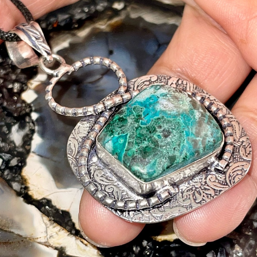 Azurite & Malachite Pendant 2 1/2”